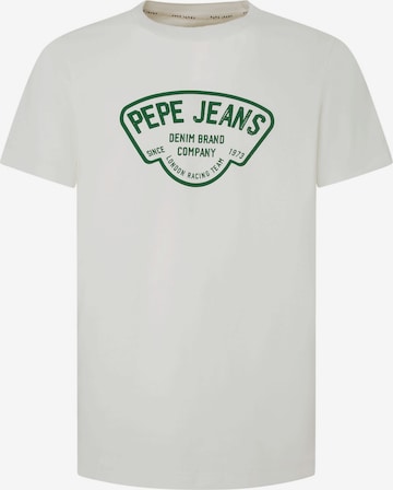 Tricou 'Cherry' de la Pepe Jeans pe alb: față