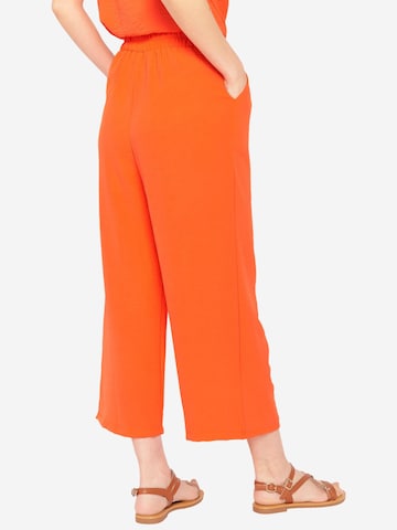 LolaLiza Loosefit Kalhoty se sklady v pase – oranžová