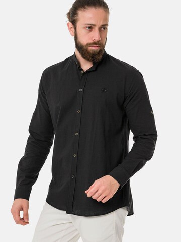 Coupe slim Chemise CIPO & BAXX en noir : devant