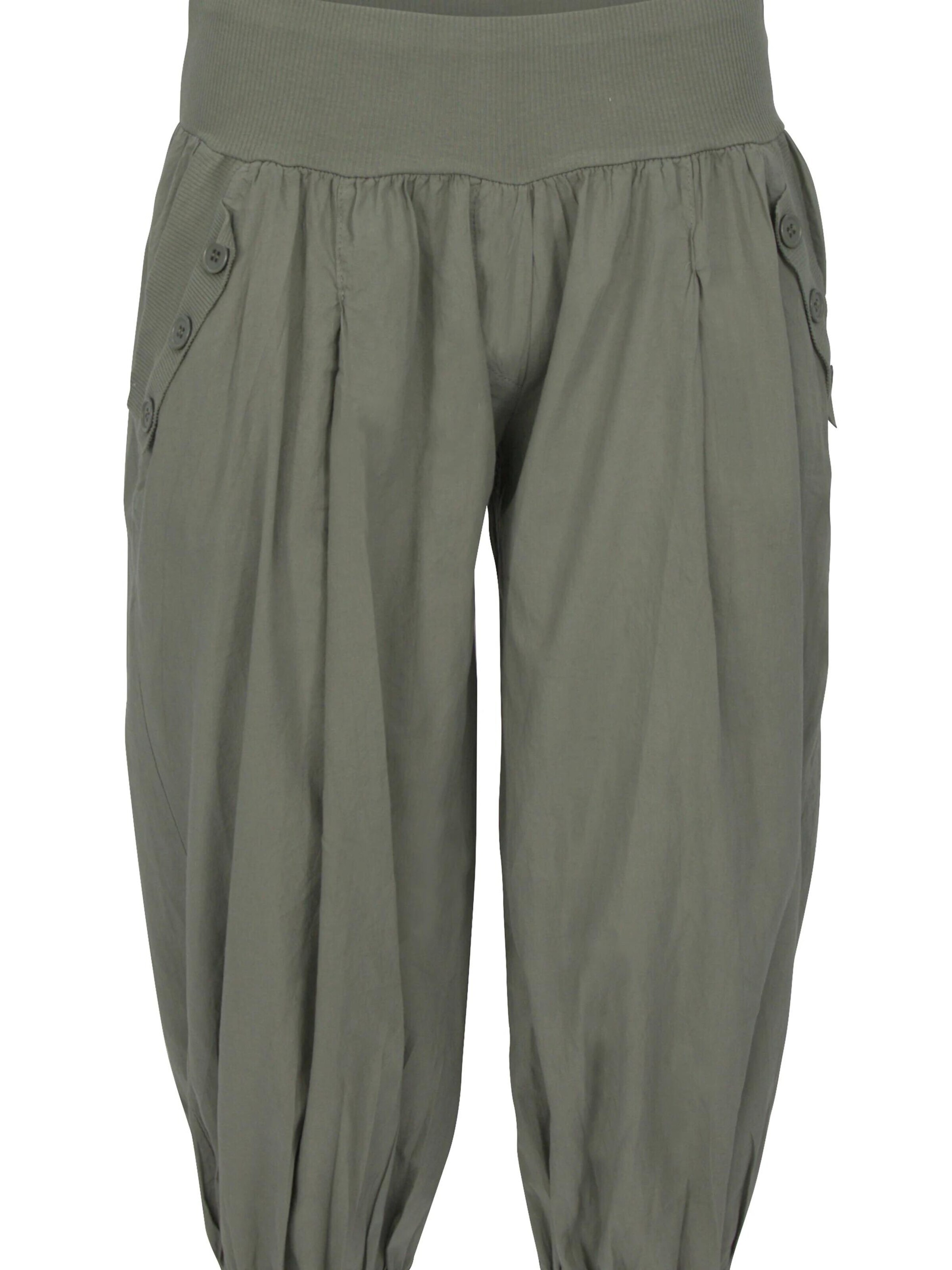 malito more than fashion Harem Pants in Green: front