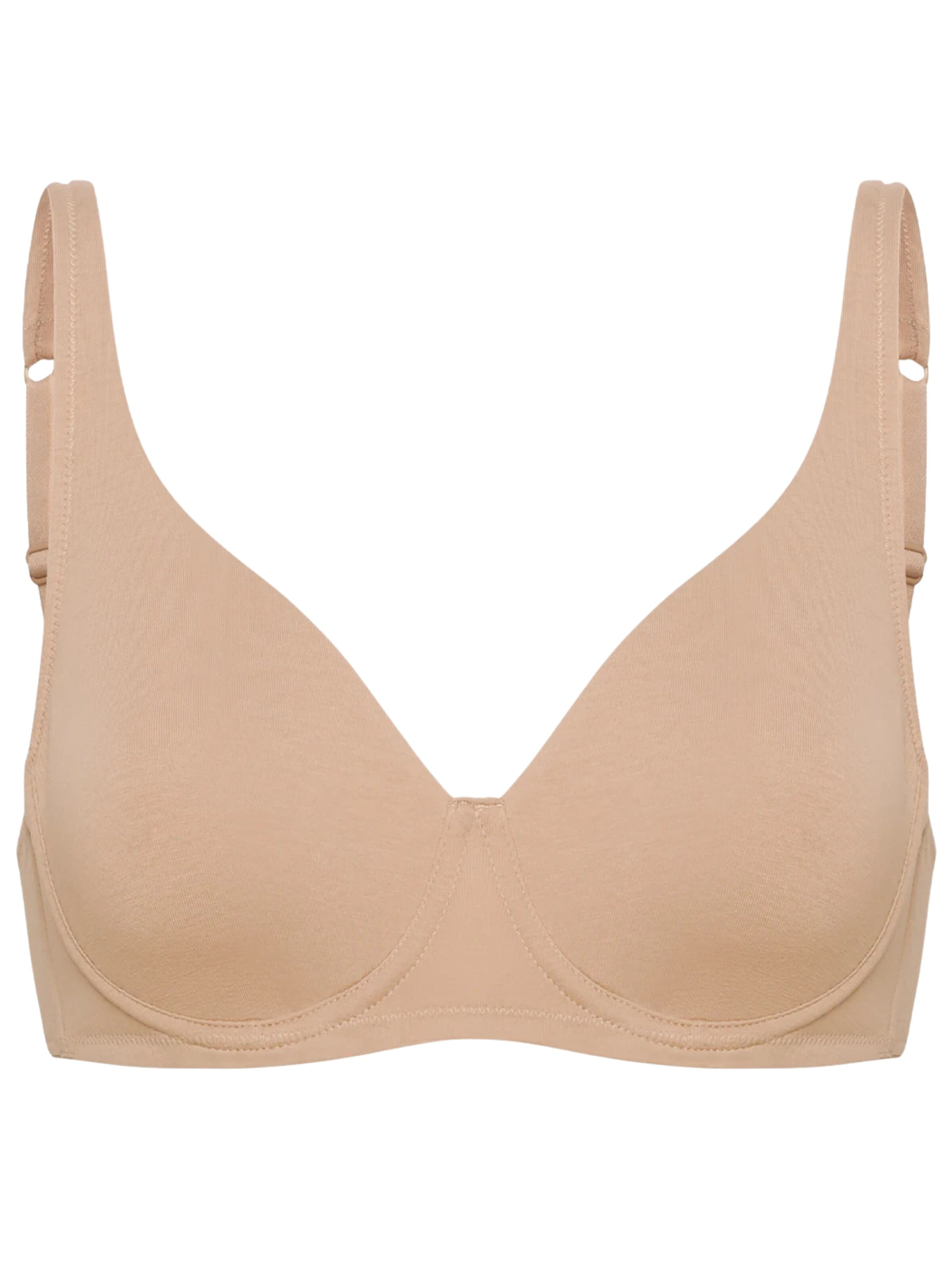 cfab (formerly creamy fabrics) Minimizer BH 'Cotton Bügel BH ohne Pads' in Beige: voorkant