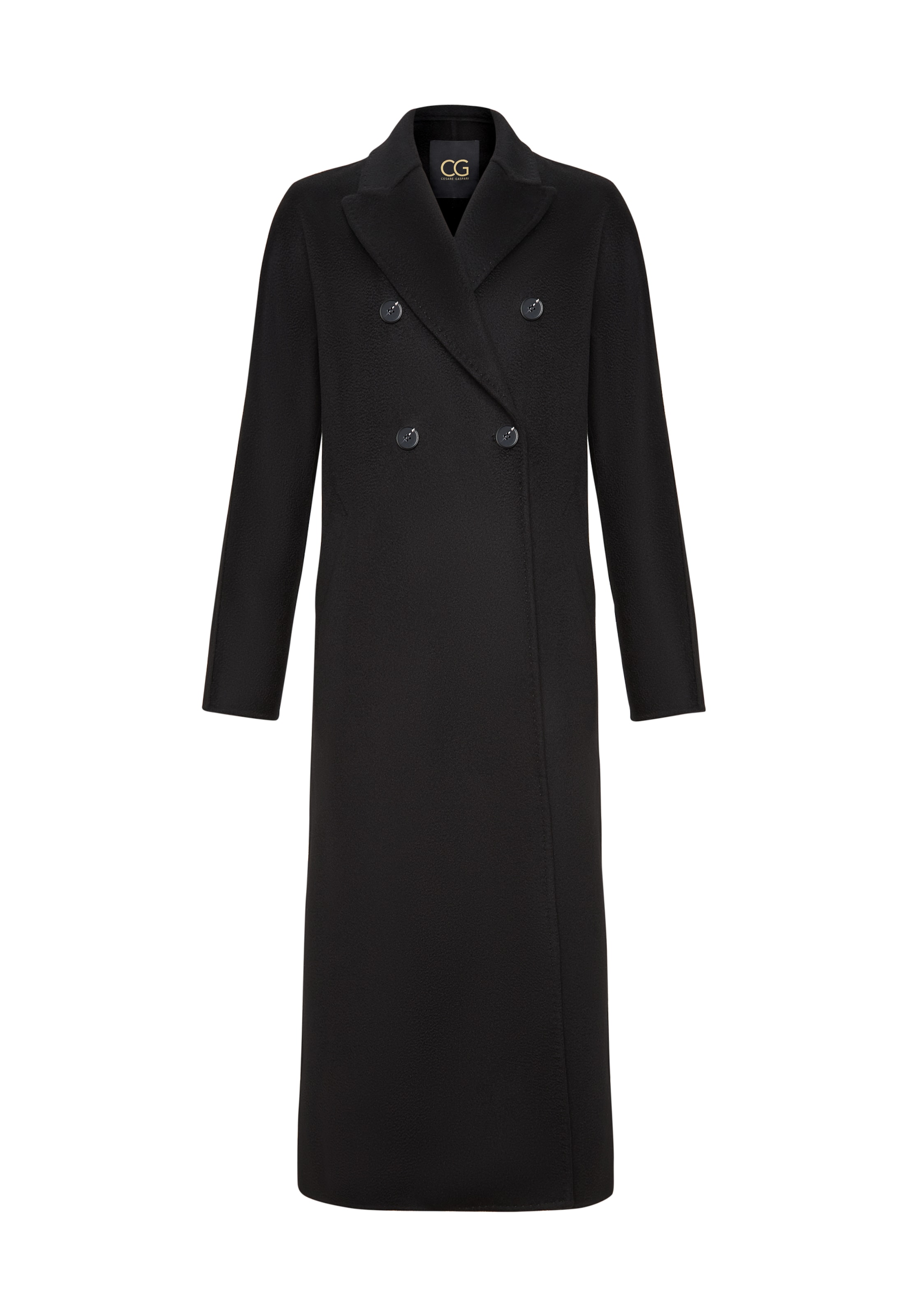 CESARE GASPARI Between-seasons coat in Black: front