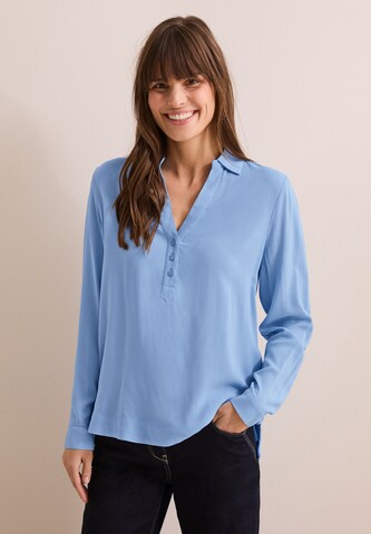 CECIL Bluse in Unifarbe in Blau: Vorderseite