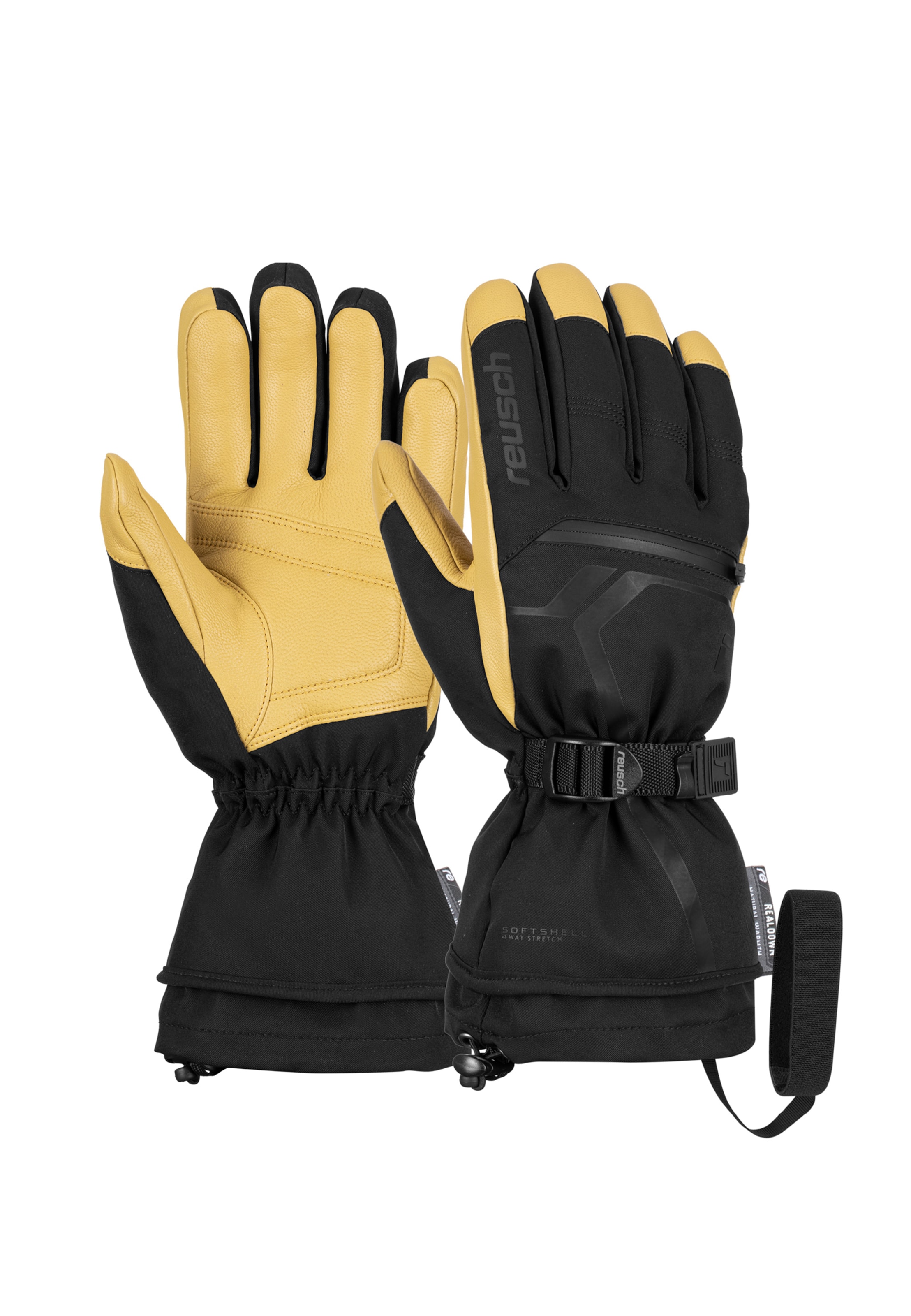 REUSCH Full finger gloves 'Down Spirit' in Yellow: front