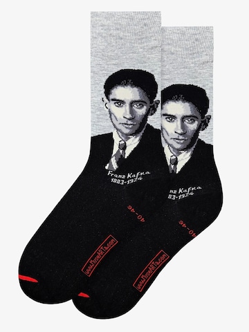 MuseARTa Socks 'Science & History - Franz Kafka' in Black: front