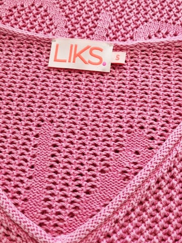 LIKS. Munich Sweter 'Strickpullover aus Baumwolle mit Lochmuster - Alina' w kolorze różowy