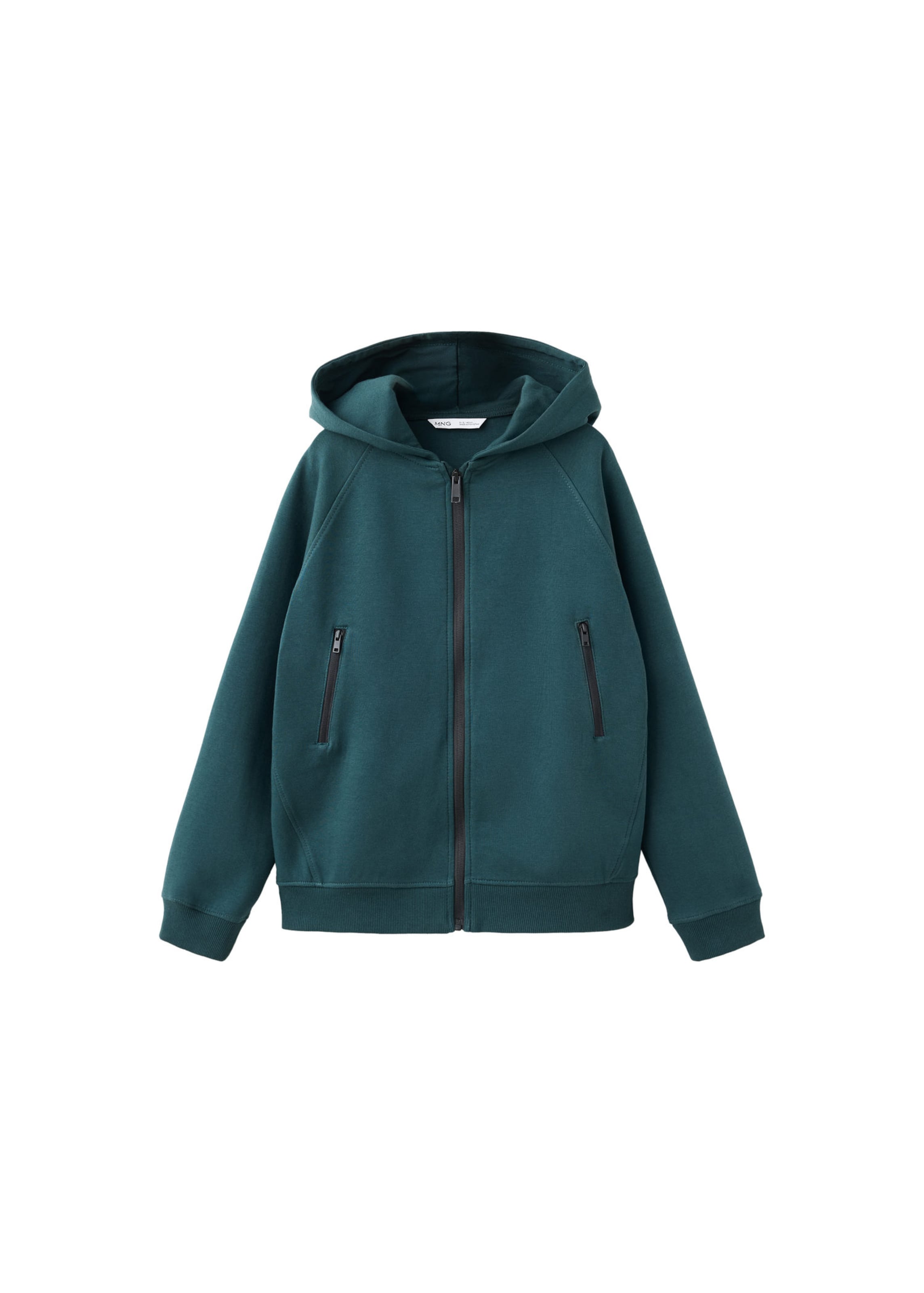 MANGO KIDS Veste de survêtement en 116 en vert foncé, Vue avec produit
