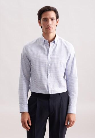 Coupe regular Chemise business 'Schwarze Rose' SEIDENSTICKER en bleu : devant