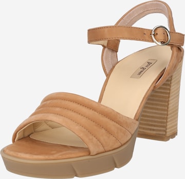 Paul Green Strap Sandals in Brown: front