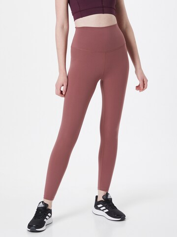 Varley Skinny Workout Pants 'Always' in Brown: front