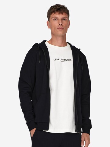 Only & Sons - Regular Fit Casaco em moletão 'Ceres' em preto