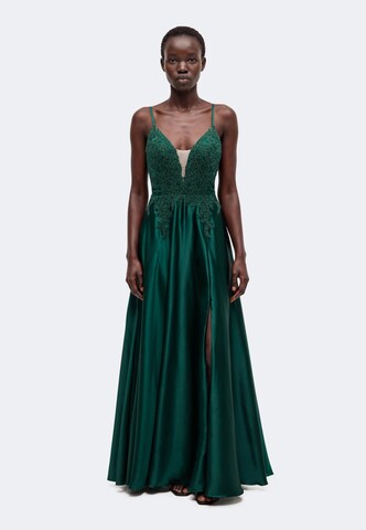 LUXUAR - Vestido de noche en verde: frente