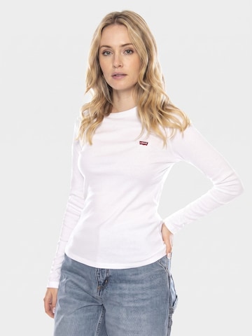 LEVI'S ® Koszulka 'Essential HM LS Tee White + Neutral -- Women's Crew Neck T-Shirt White Women's' w kolorze biały