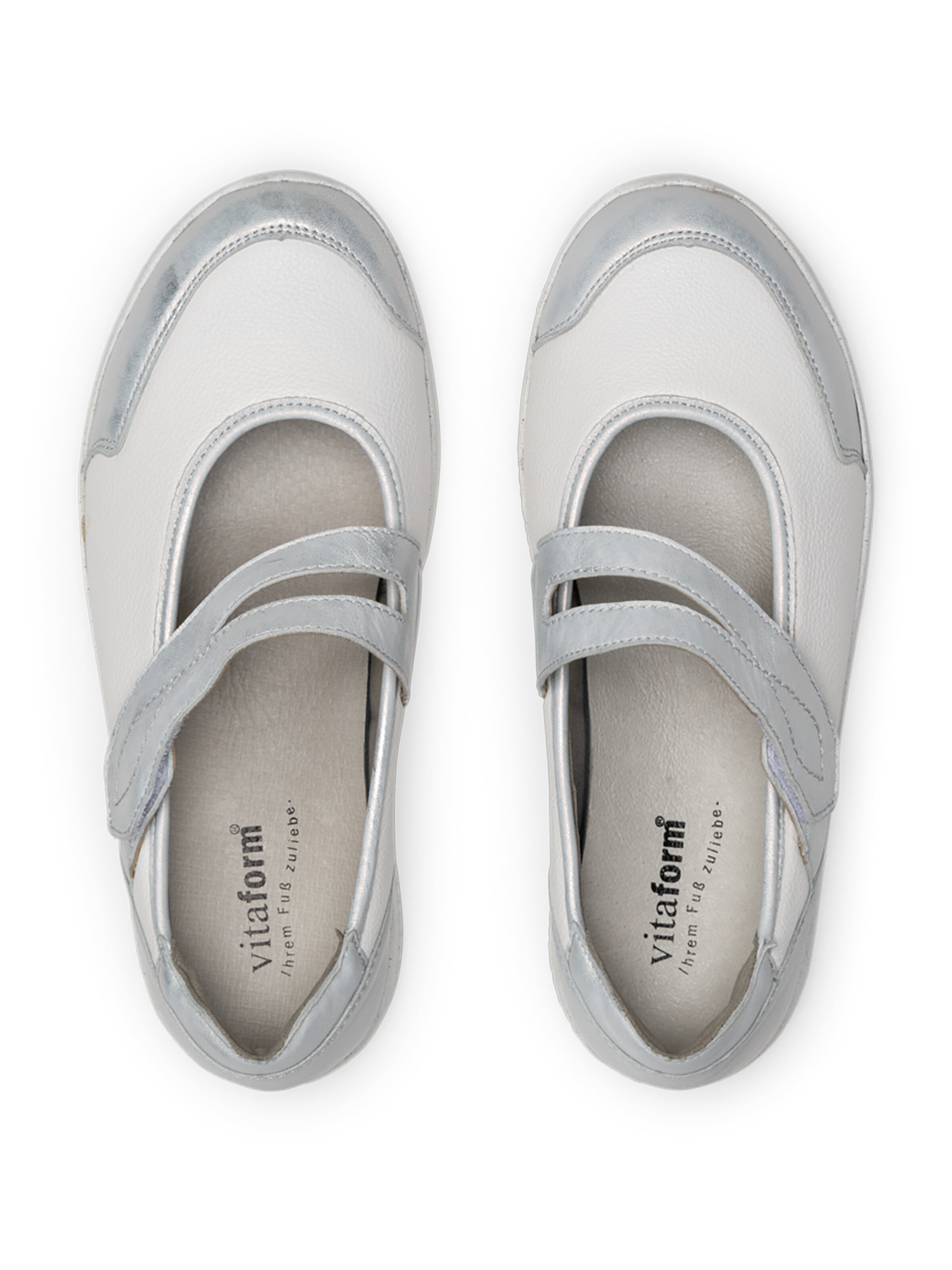 VITAFORM Riemchenballerina in Silber