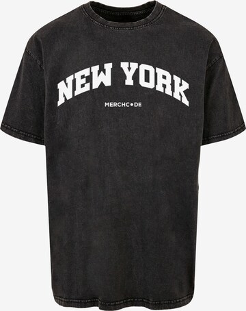 Merchcode T-Shirt 'New York Wording' in Schwarz: predná strana