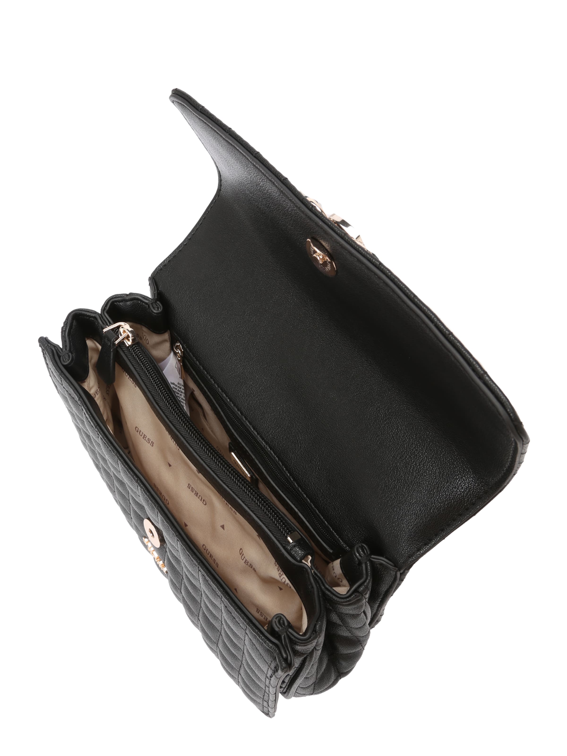 GUESS Axelremsväska 'NADIRA CONVERTIBLE XBODY FLAP' i svart