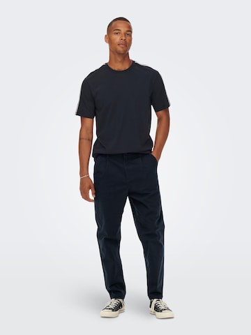 Only & Sons Regular Pleat-front trousers 'Cam' in Blue