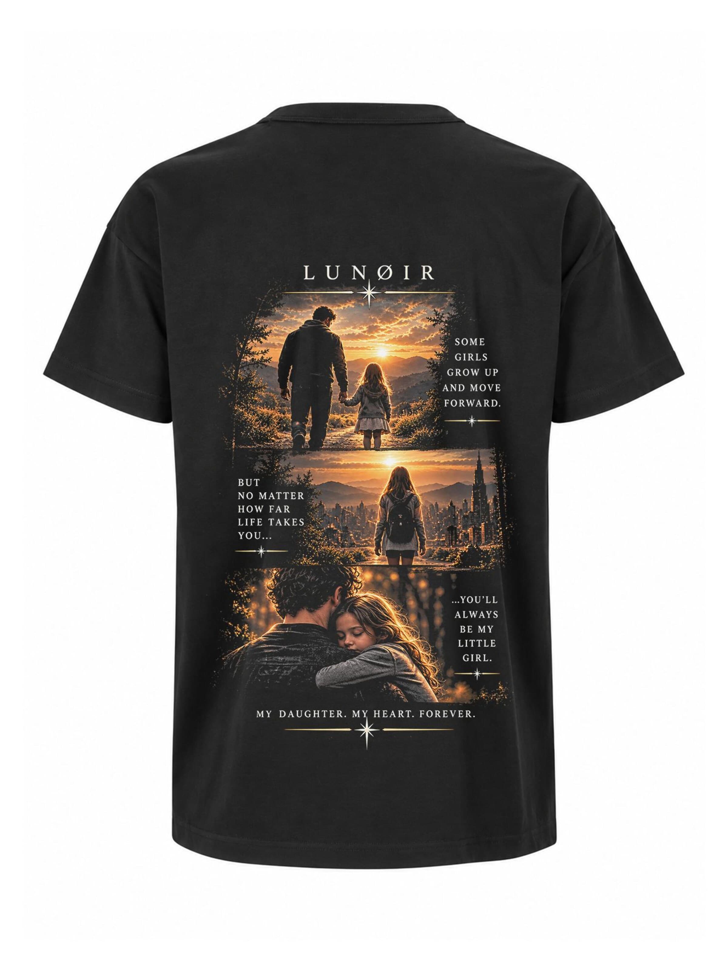 LUNØIR Studio Póló 'My Little Girl' - fekete: elől