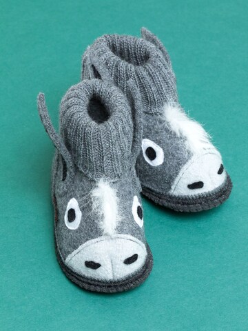 kitz-pichler Slippers 'Hüttenschuhe Esel' in Grey