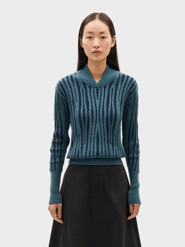 Pull-over 'GERY' Thinking MU en bleu : devant