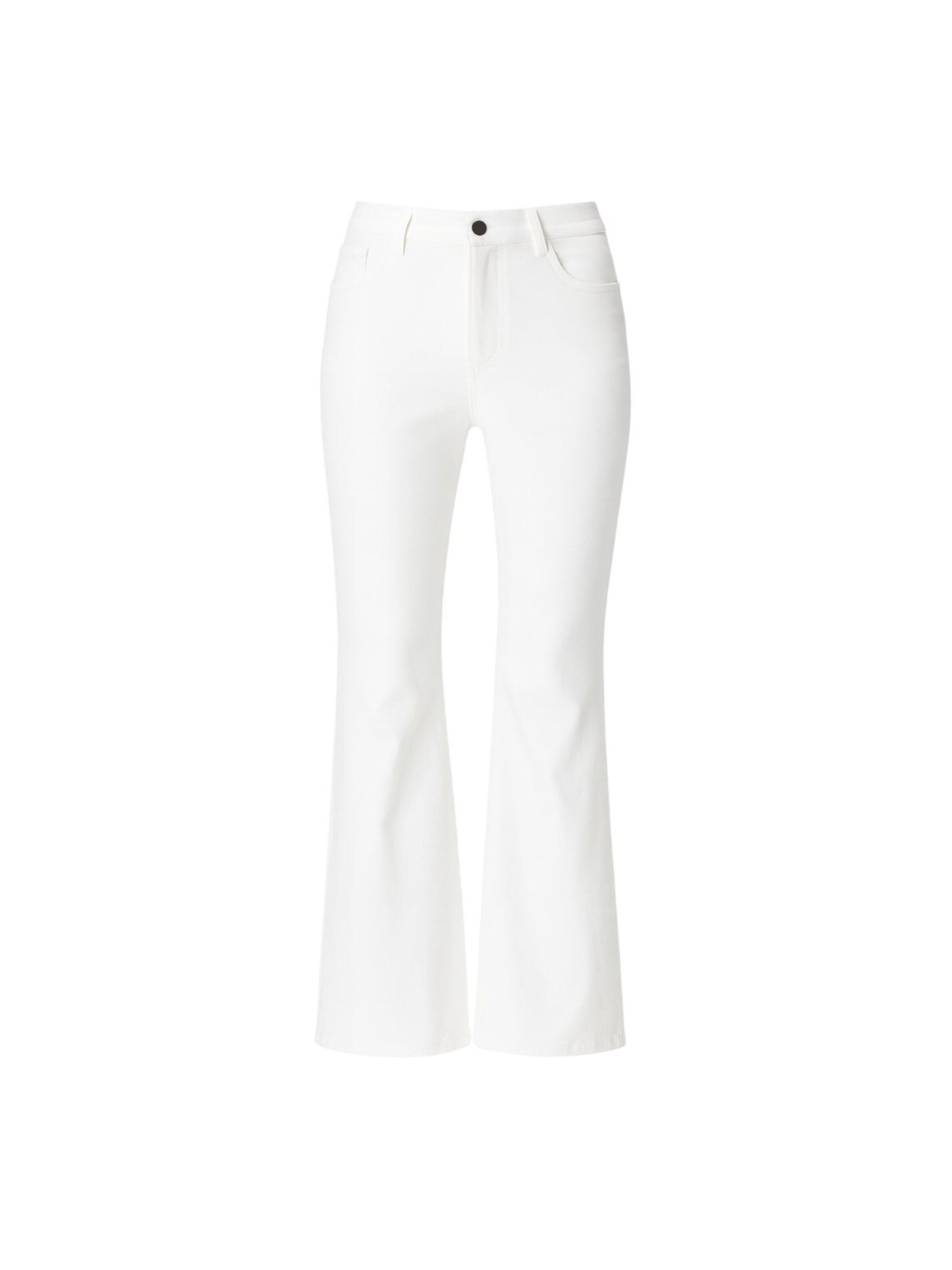 BASSIGUE Flared Pants in White: front