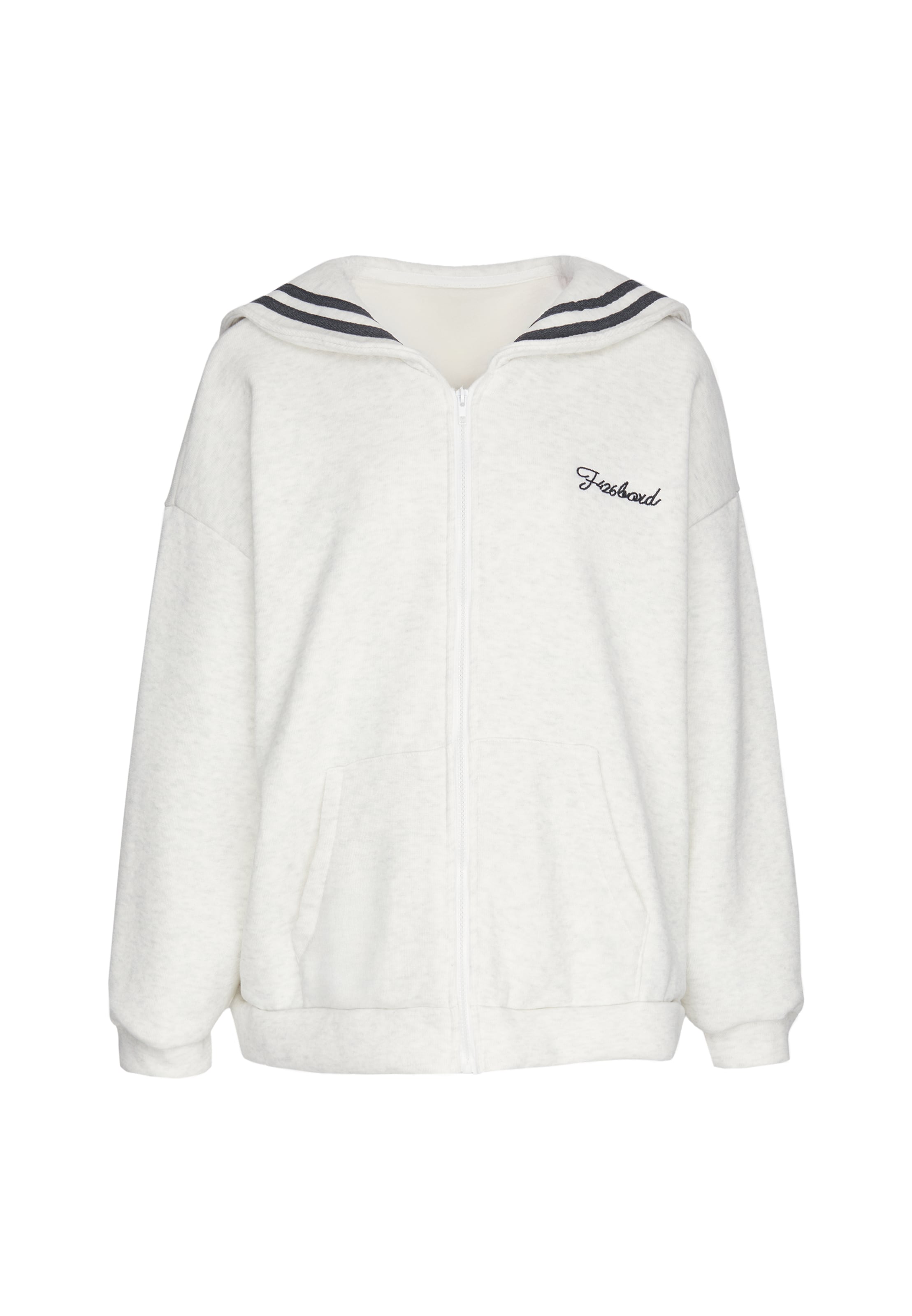 usha BLUE LABEL Sweatvest in Wit: voorkant