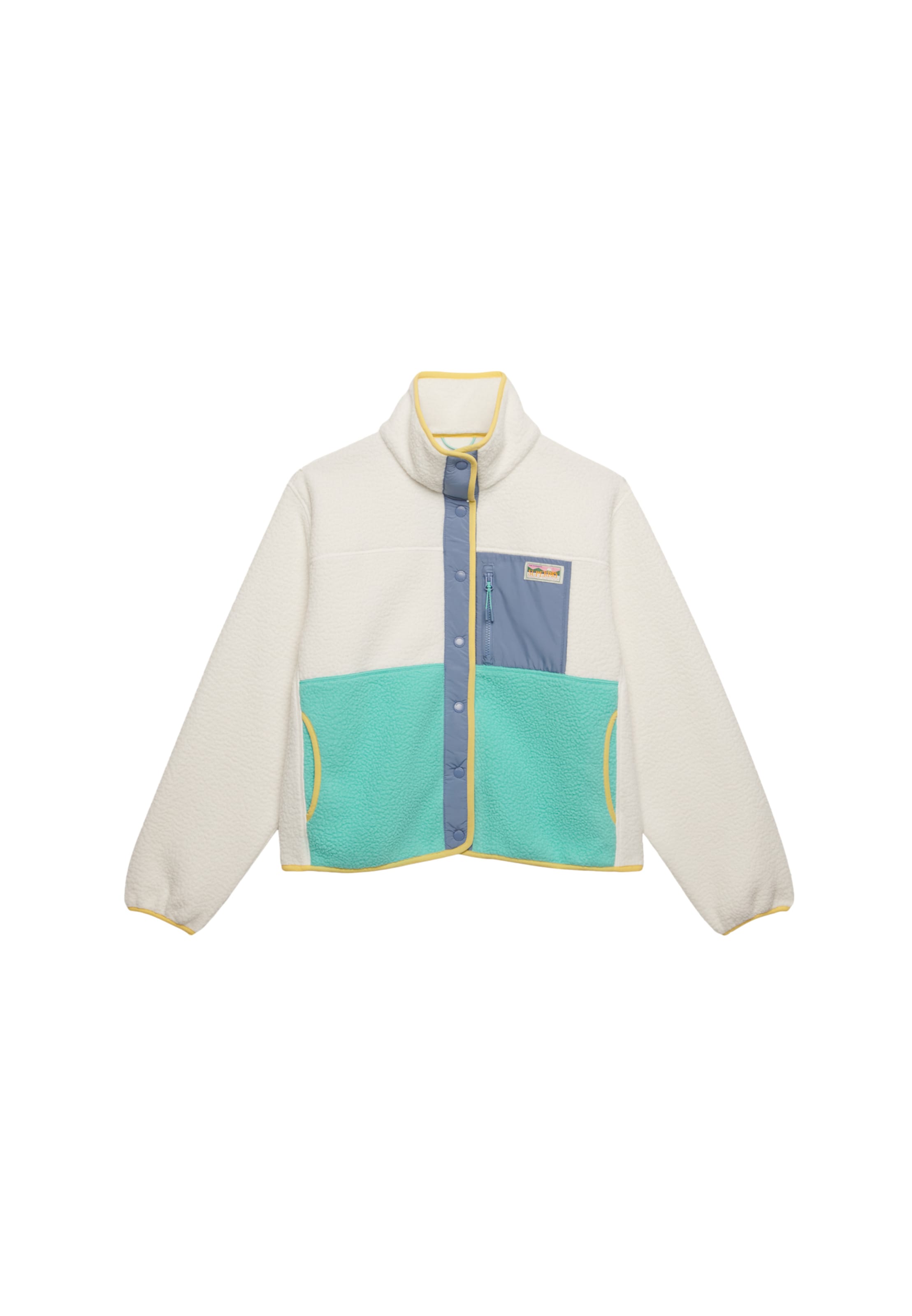 Superdry Fleece jas in Wit: voorkant