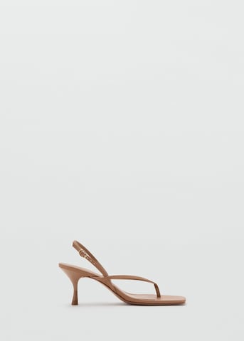 MANGO T-Bar Sandals 'Ross1' in Brown