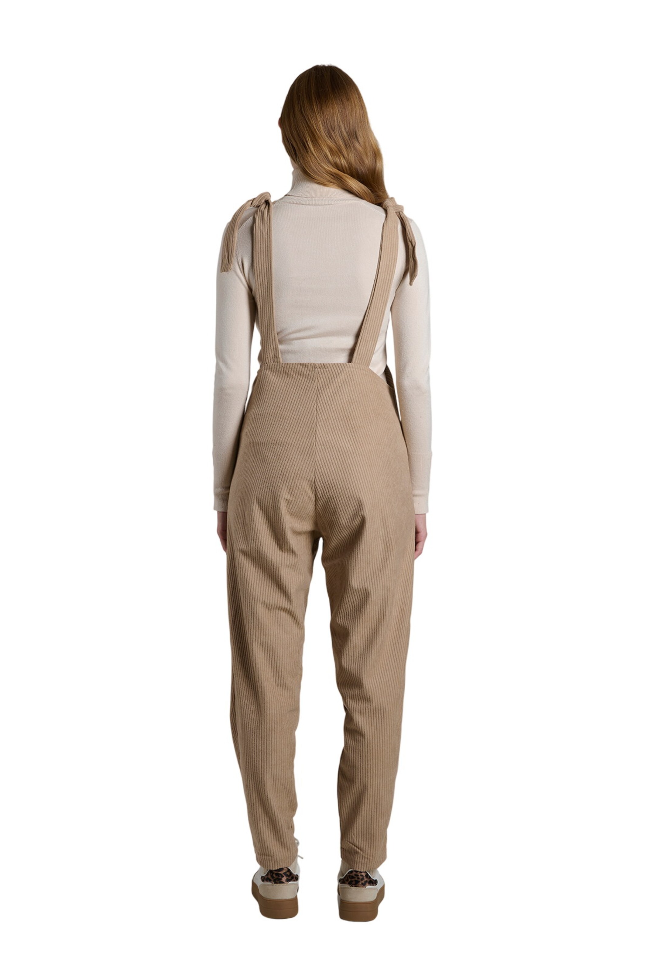 LYN MAMA Regular Dungarees in Beige