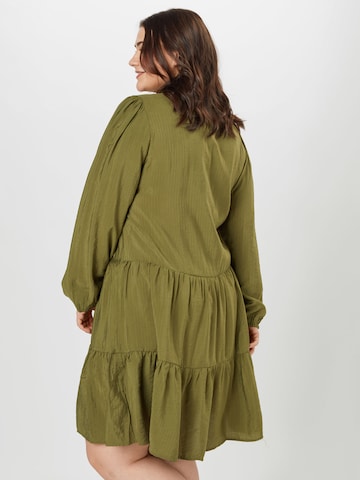 KAFFE CURVE Shirt Dress 'Edmina' in Green