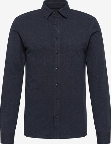 DreiMaster Maritim Slim fit Button Up Shirt in Blue: front