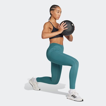 ADIDAS PERFORMANCE Skinny Sporthose in Blau