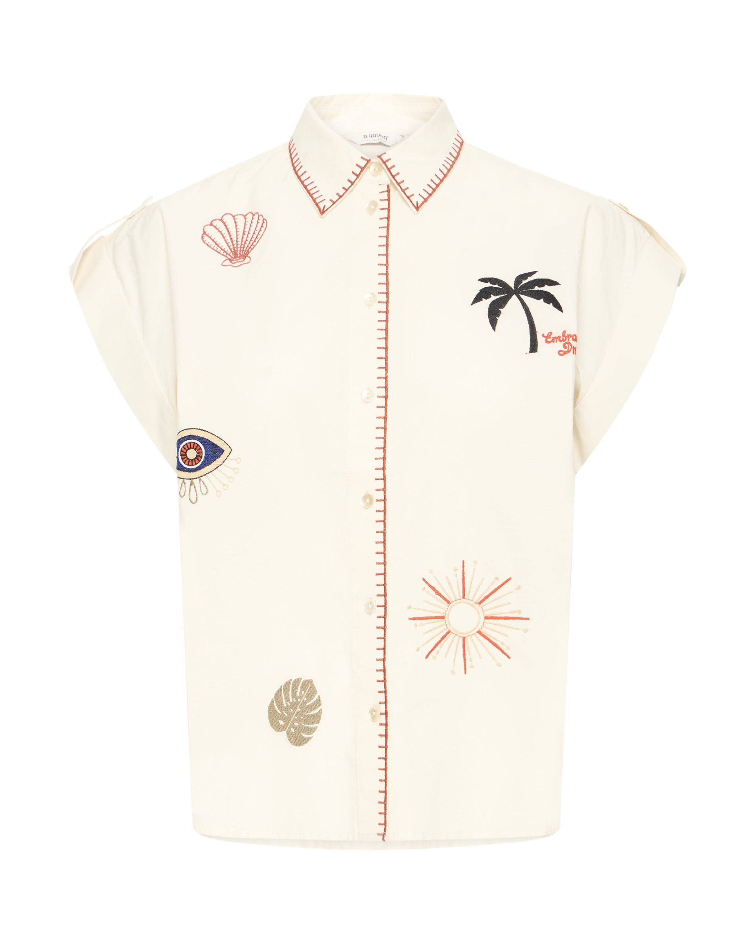 Chemisier 'Jessel ' b.young en beige : devant