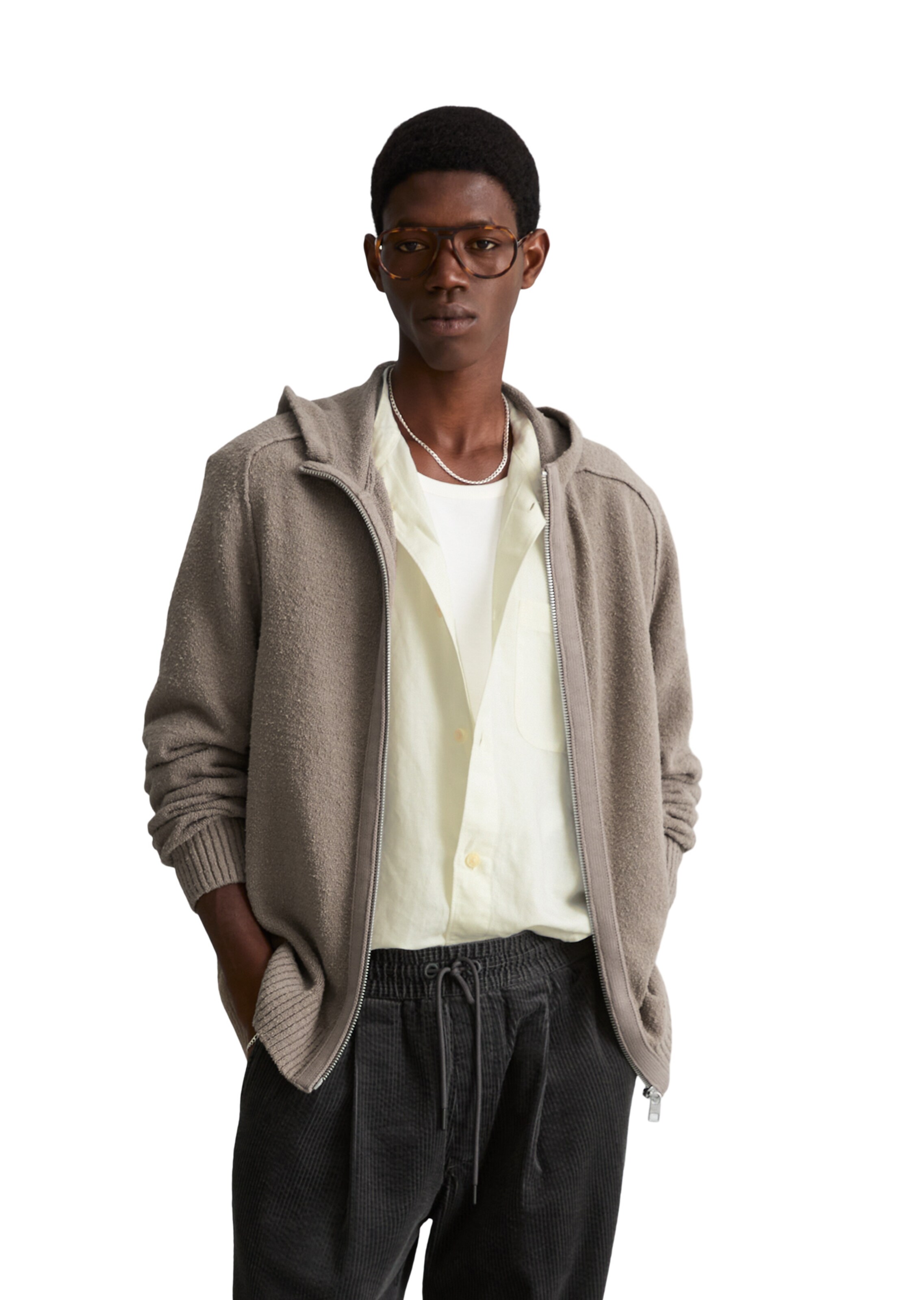 Marc O'Polo DENIM Strickjacke in Braun: Vorderseite