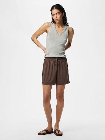 PIECES Regular Pants in Brown