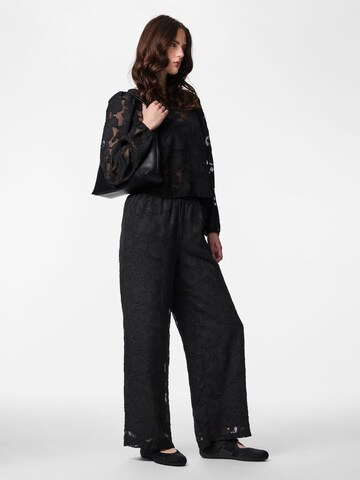 PIECES Wide leg Pants 'PCNea' in Black