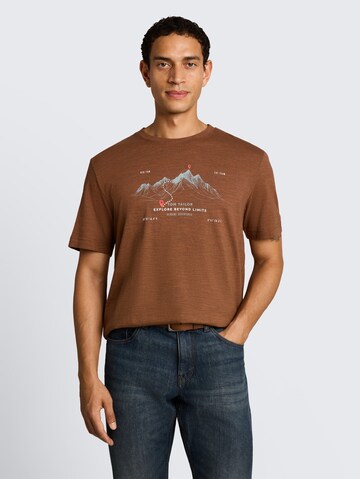 TOM TAILOR T-Shirt in Braun: Vorderseite