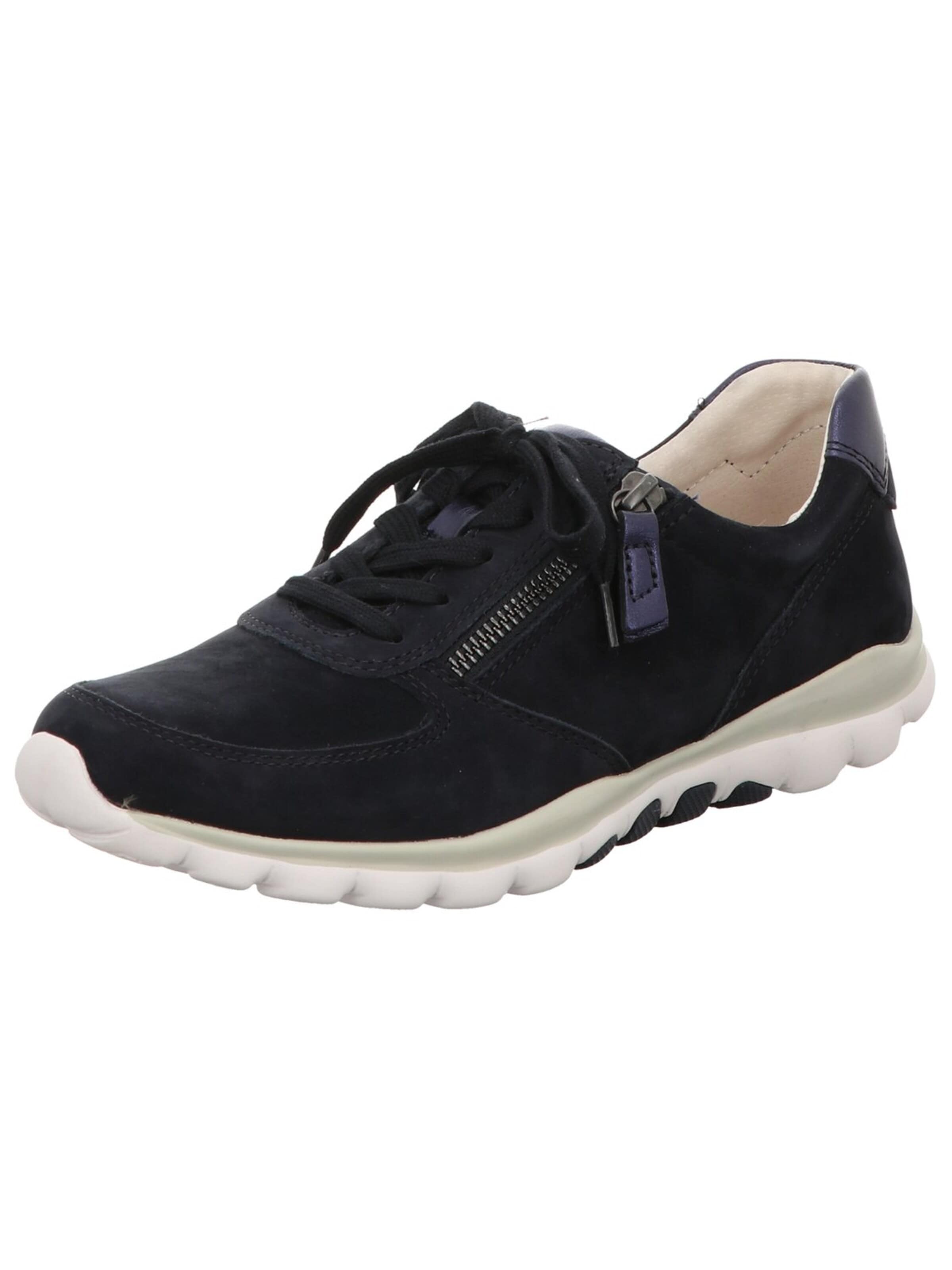 GABOR Veterschoen 'Komfort Schnürschuh Damen 06.968.46 Echtleder in blau' in Blauw: voorkant