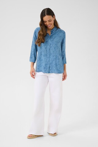 Cream Blouse 'Tiah' in Blauw