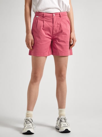 Pepe Jeans Loose fit Pleat-Front Pants 'Vania' in Pink: front