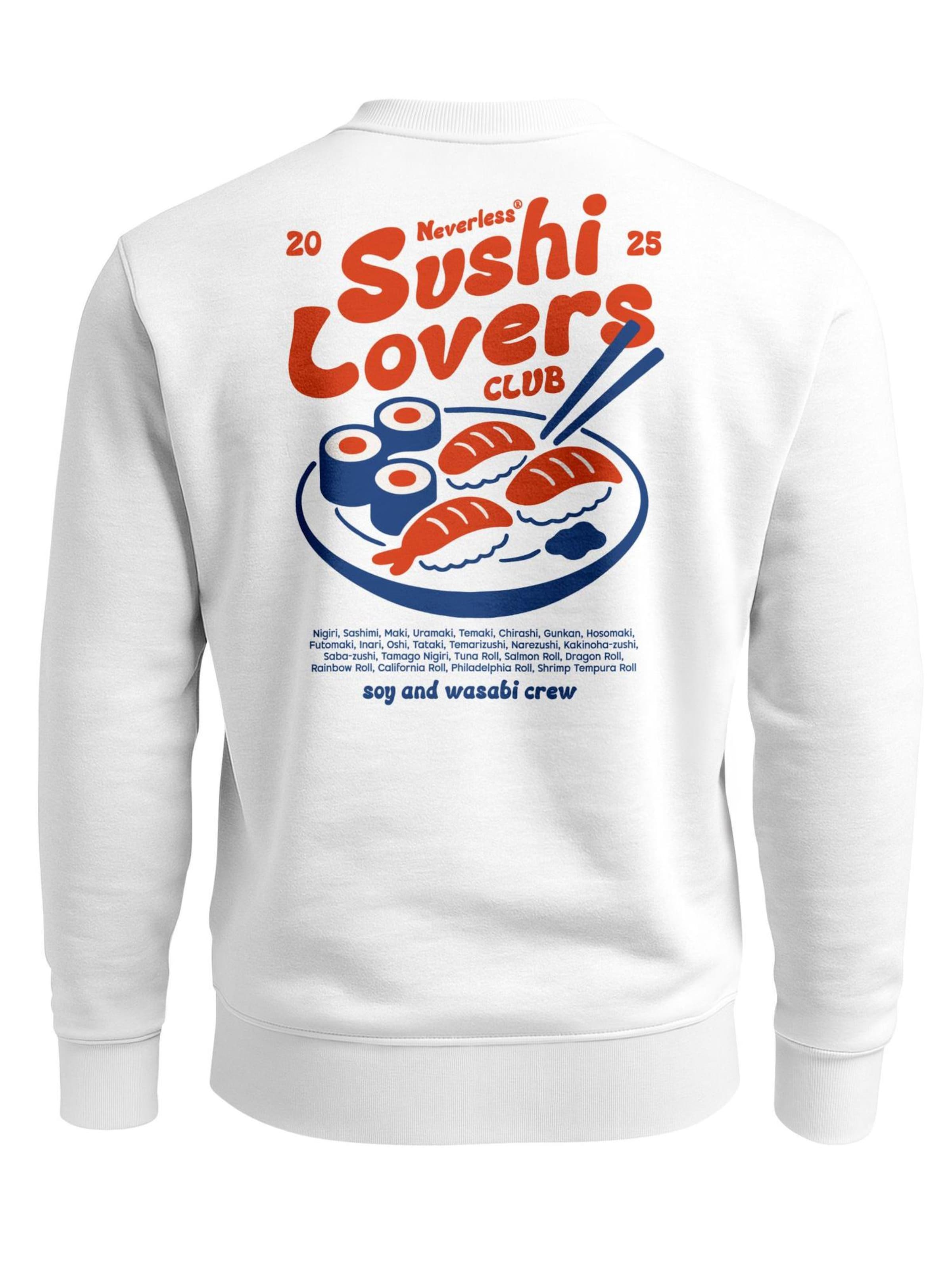 Neverless Sweatshirt 'Sushi Lovers'‌‌‌‌ in Weiß