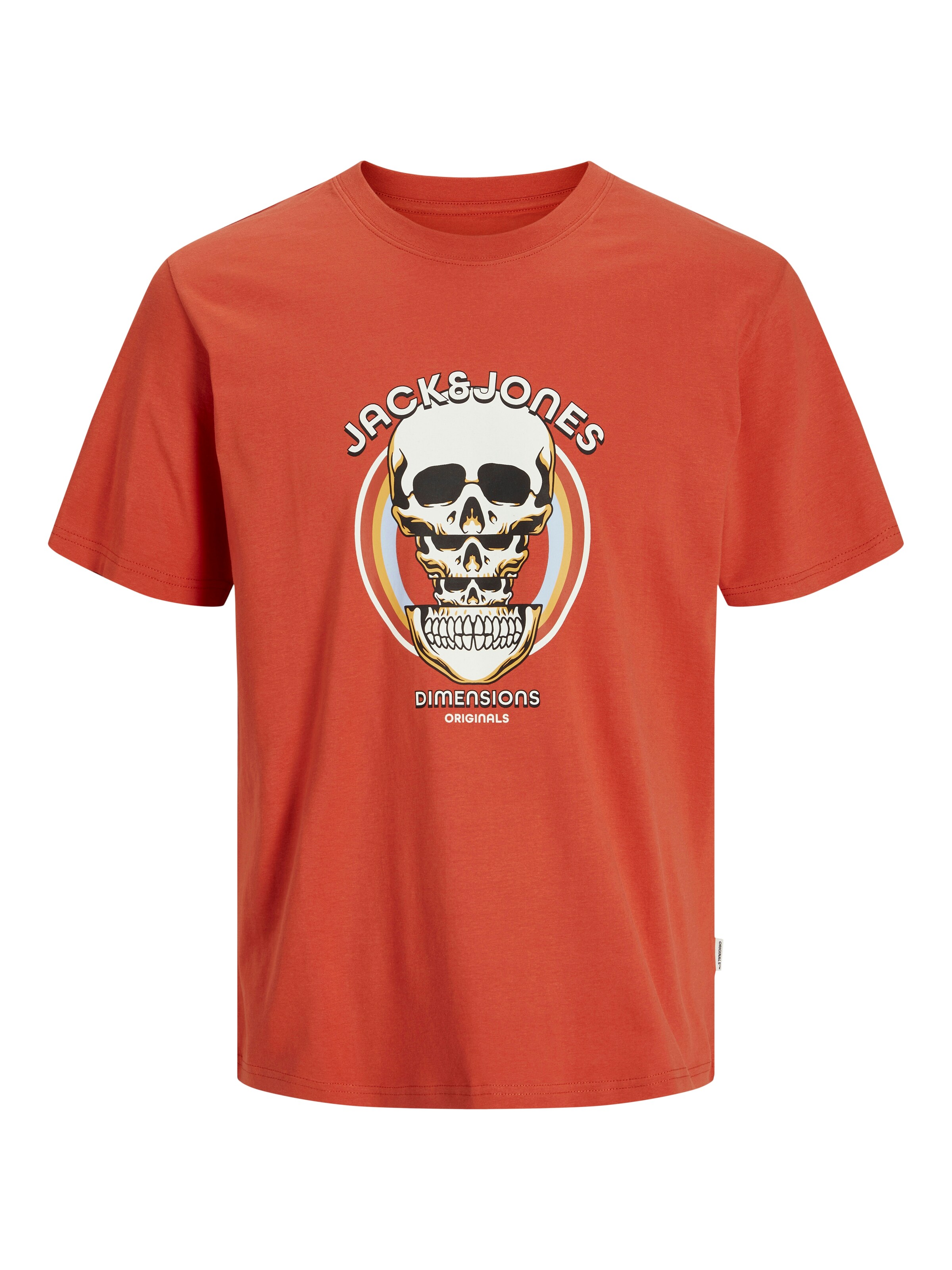 T-Shirt 'JORAnatomy Skull' JACK & JONES en orange : devant