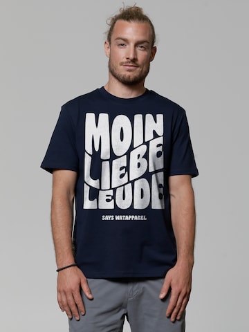 Watapparel Shirt 'Moin liebe Leude' in Blue: front