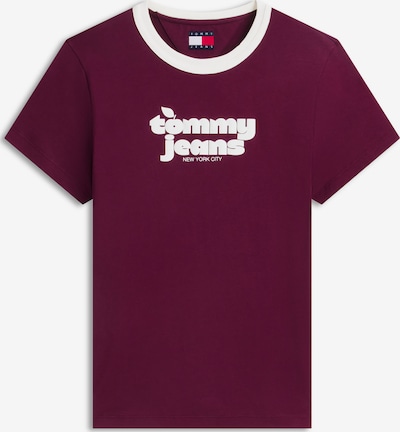 XXS dydžio Marškinėliai iš Tommy Jeans, spalva – uogų spalva / balta, Prekių apžvalga