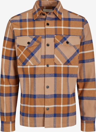 JACK & JONES Button Up Shirt 'Roy' in Blue / Light brown / Peach / White, Item view