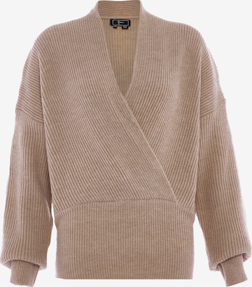 Pullover di faina in beige: frontale