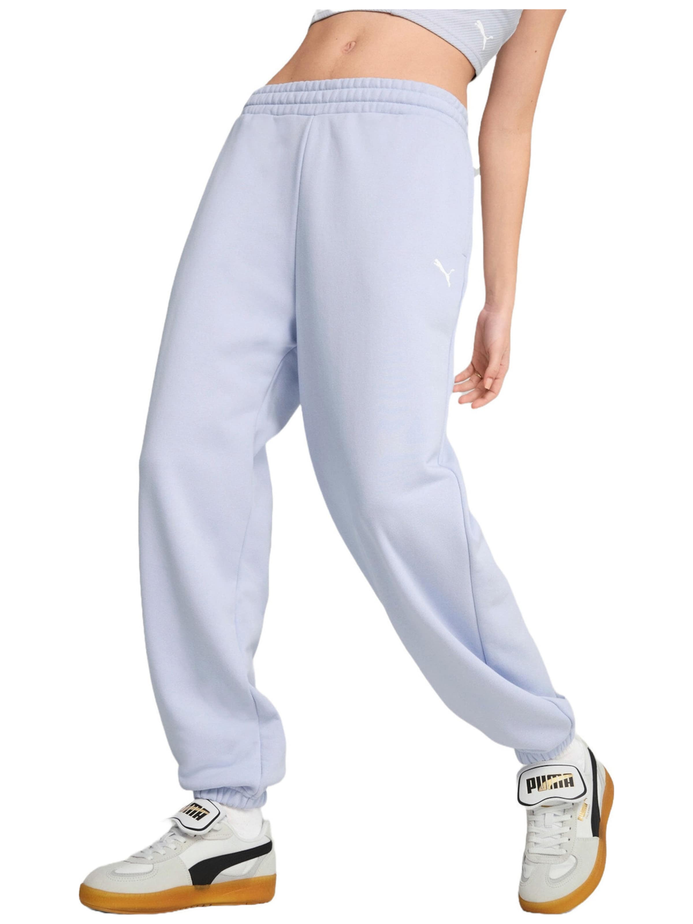 PUMA Regular Sportbroek 'Puma Wardrobe Ess Relaxed Sweatpants Tr Cl Co' in Blauw: voorkant