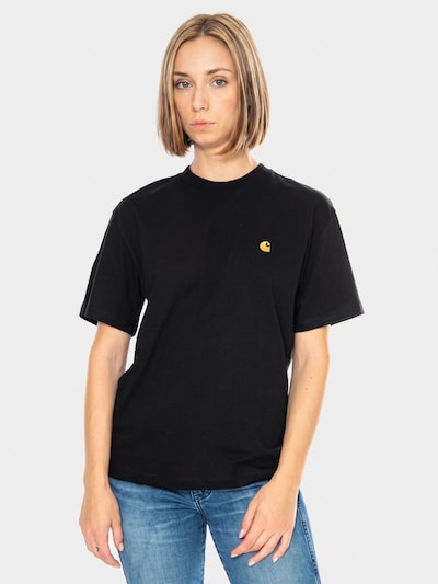 Carhartt WIP Shirts 'W' S/S CHASE T-SHIRT BLACK / GOLD' i XS i sort, Produktvisning