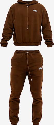 Survêtement Tom Barron en marron : devant