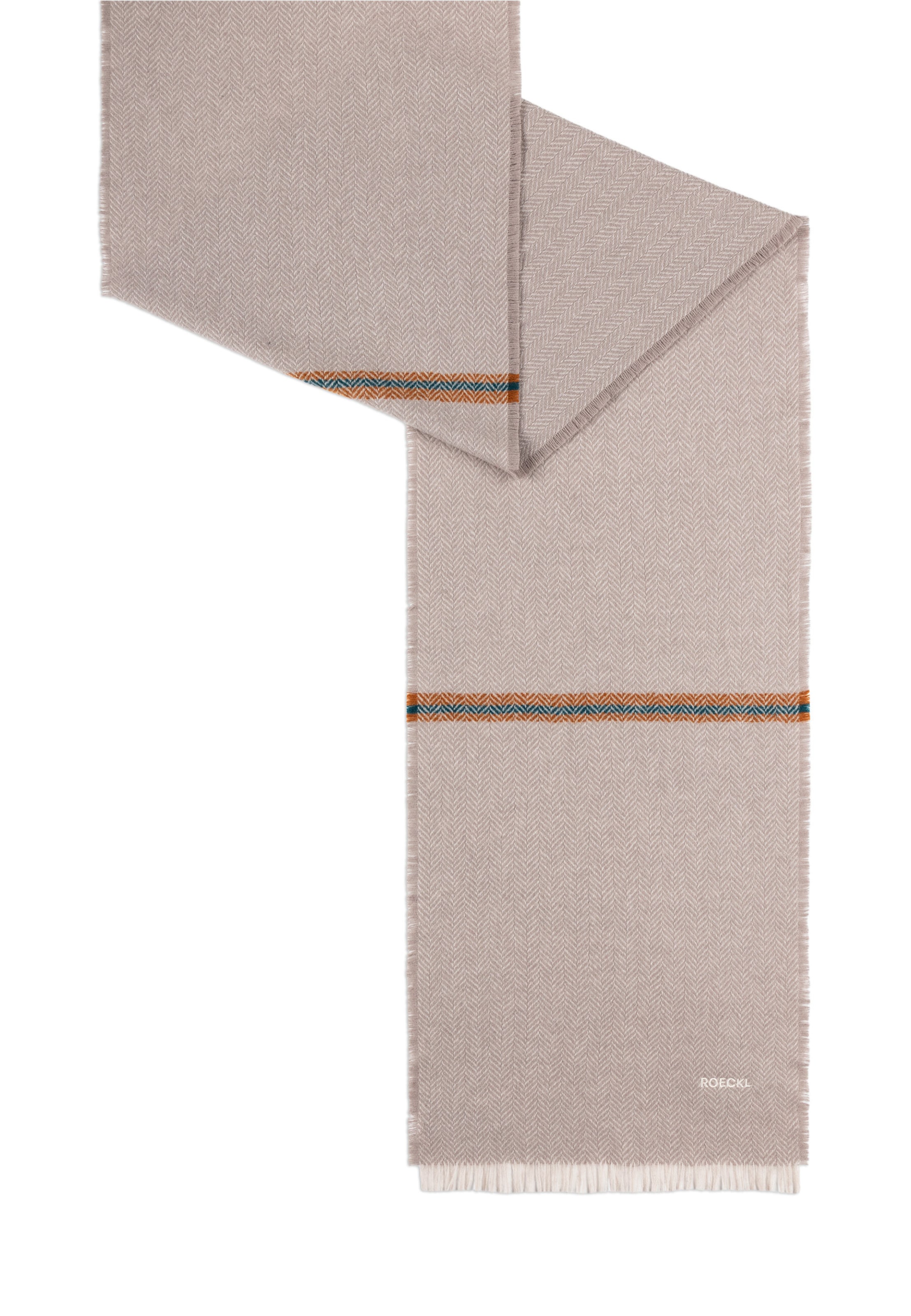 Roeckl Sjaal ' WOVEN HERINGBONE ' in Beige